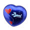 Baci चॉकलेट डब्बे दिल के आकार का धातु के साथ आधार ब्लू रंग कर सकते हैं आपूर्तिकर्ता
