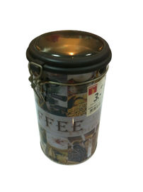 चीन Cylindroid काले टिन चाय कनस्तरों Coffe के लिए / कैंडी / पाउडर आपूर्तिकर्ता