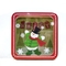 खाली क्रिसमस टिन उपहार बॉक्स चौकोर कुकी टिन, खिड़की के साथ ढक्कन के साथ हॉलिडे सजावटी टिन आपूर्तिकर्ता